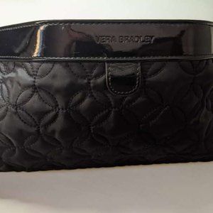 Vera Bradley Black Clutch Purse Bag Quilted Lightweight Medium Size Clutch Tote